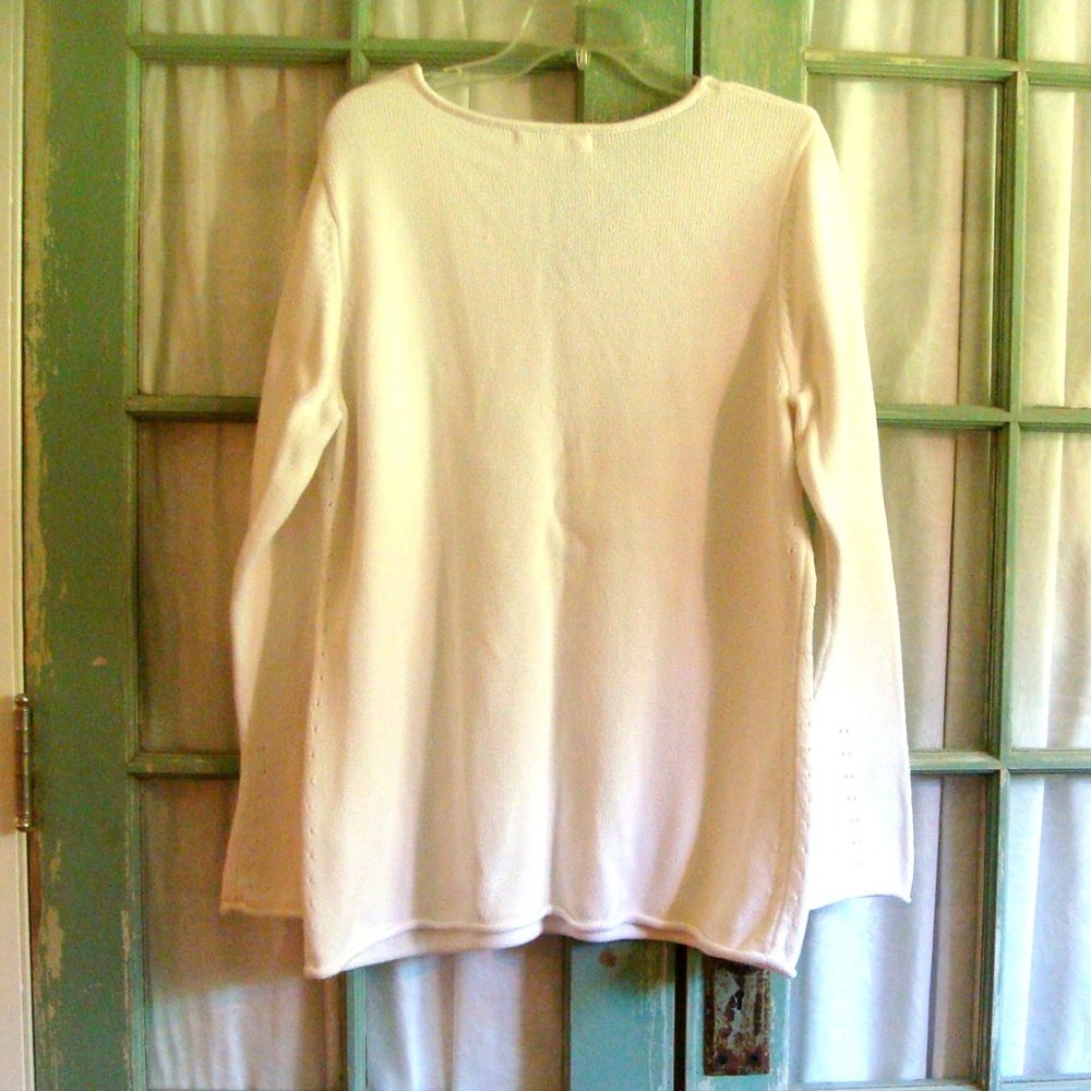 Carol Little Maternity White Cotton Sweater - Picture 3 of 4